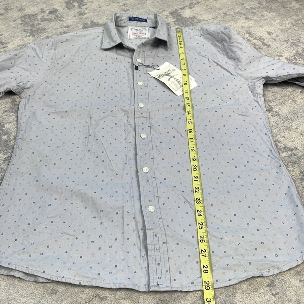 NWT Rebel James & Charli Long Sleeve Mini Geo Shirt Grey Gray Button Front Sz L - Picture 5 of 11